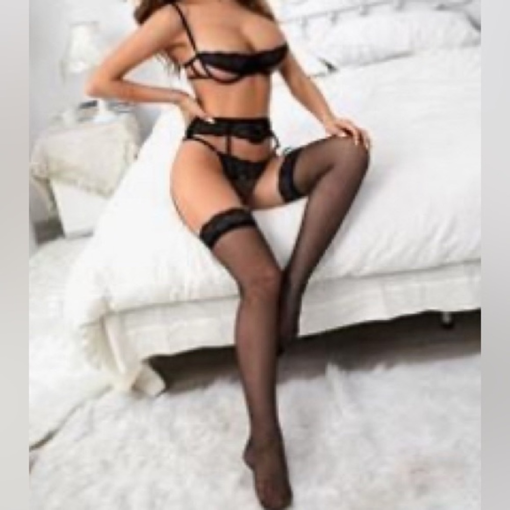 SHEIN 4pack Floral Lace Underwire Garter Lingerie Set & Stockings ( NWT)